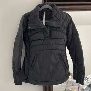 Lululemon black running puffer jacket half zip